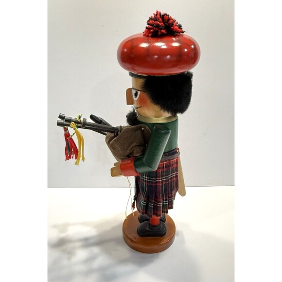 Vintage German Steinbach Chubby Scottish Bagpiper Nutcracker Christmas 15" - Picture 4 of 12
